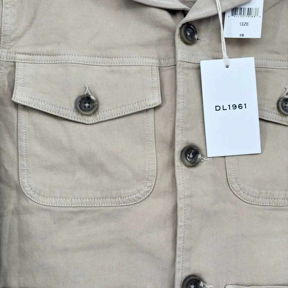 DL1961 Tan Cotton Twill Chore Jacket Utility Field Coat Womens‎ XS New